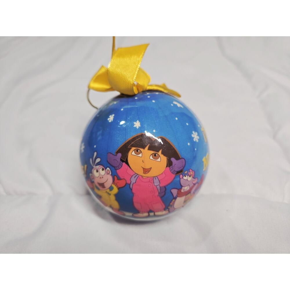 2004 Viacom Dora The Explorer Christmas Tree Ornament Round Ball Enesco Festive